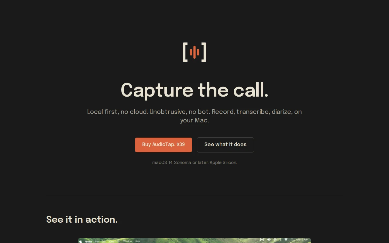 AudioTap, record calls, transcribe and diarize locally