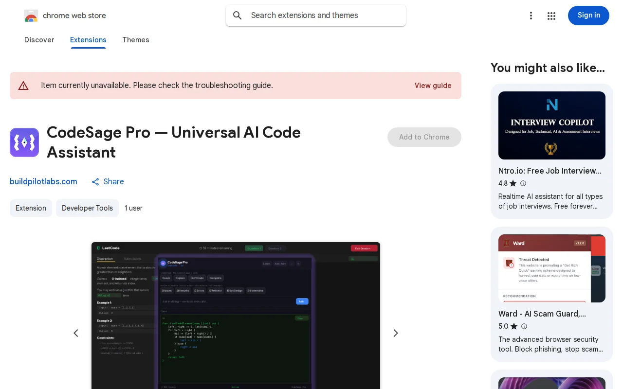 CodeSage Pro – an AI copilot that reads the problem on the page