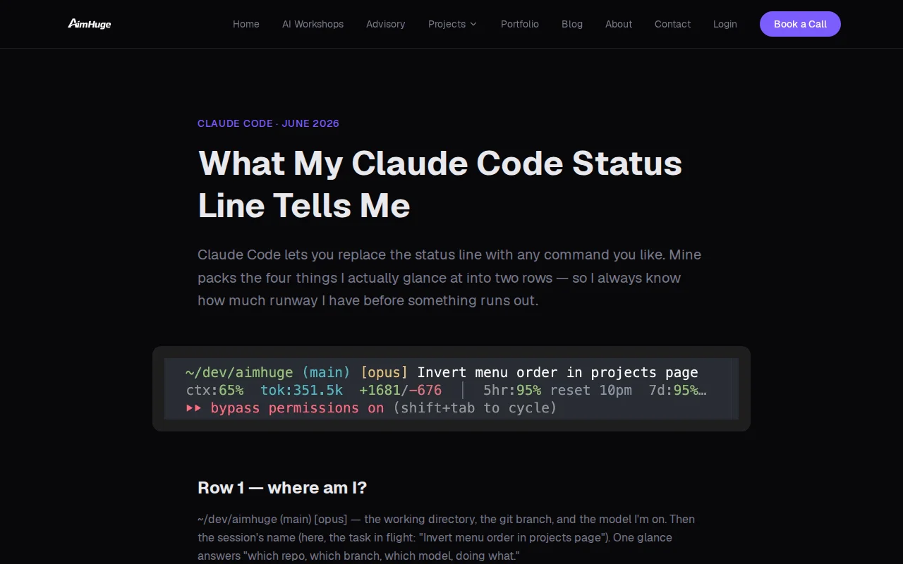 I put my Claude Code rate-limit burndown in the status line