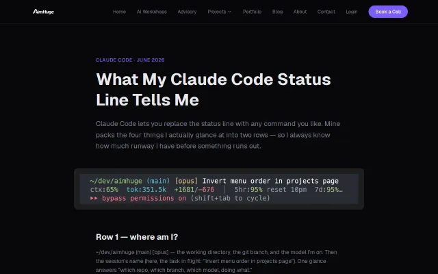 I put my Claude Code rate-limit burndown in the status line