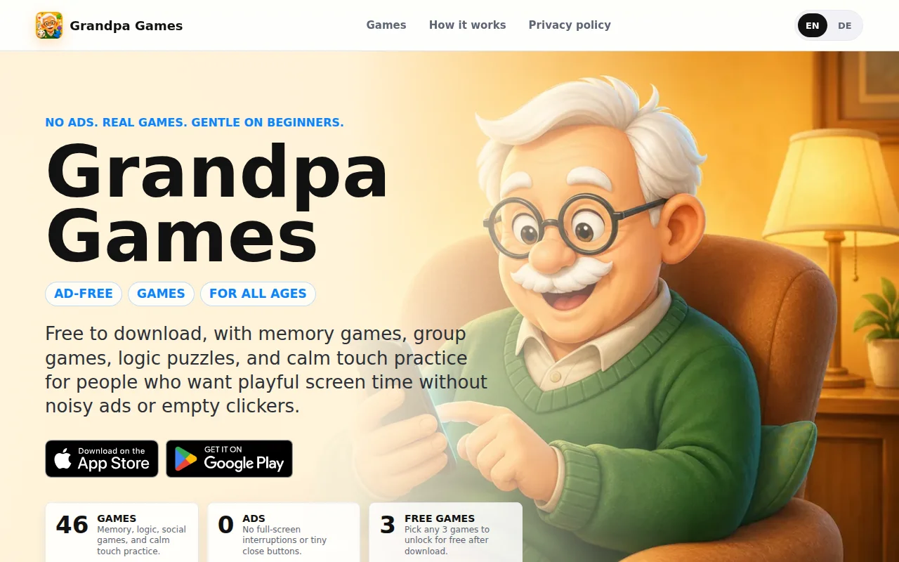 I made an ad-free game collection for my grandparents