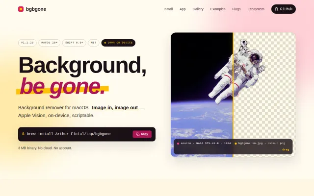 Background Be Gone – Free App and CLI for Bg Removal on Mac