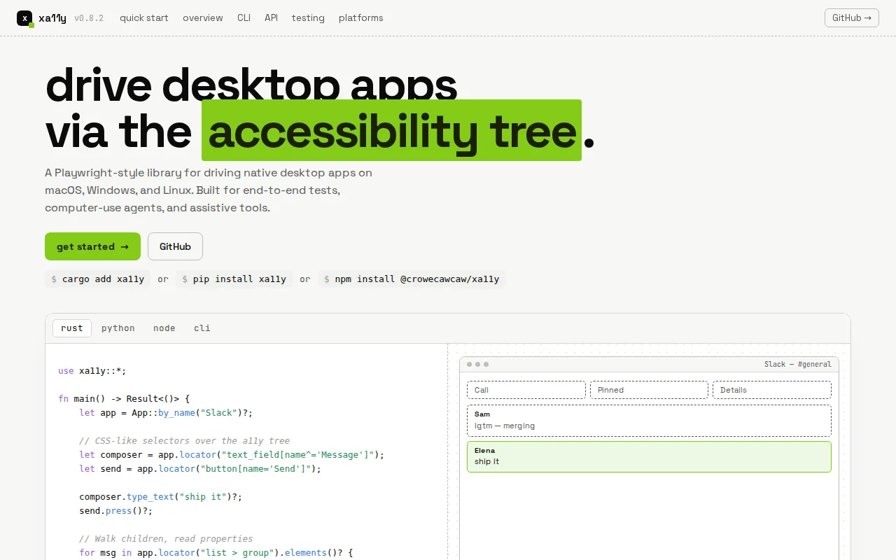 Xa11y – cross-platform desktop automation via accessibility trees