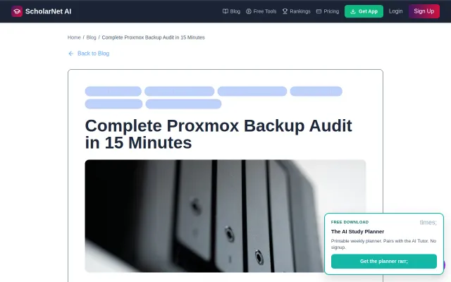 A 15-minute backup audit framework for self-hosted homelabs