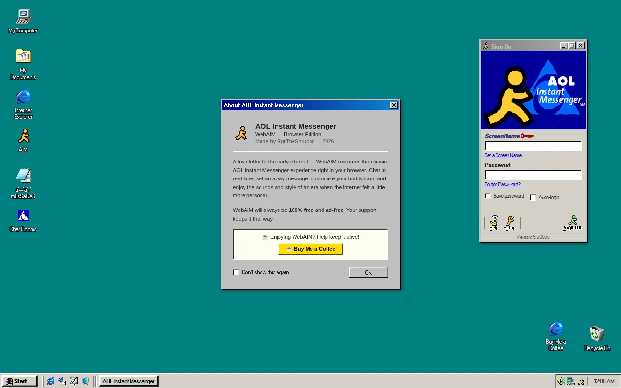 I recreated AOL Instant Messenger in the browser
