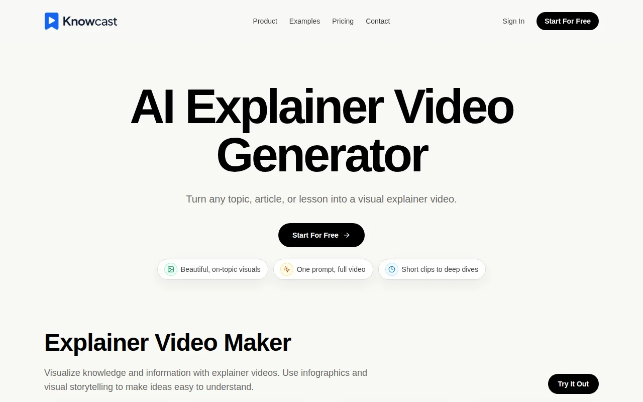 Knowcast – A Simple AI Explanation Video Generator