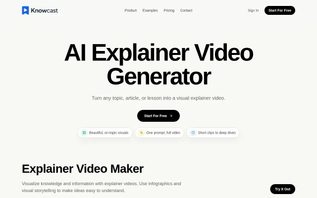 Knowcast – A Simple AI Explanation Video Generator
