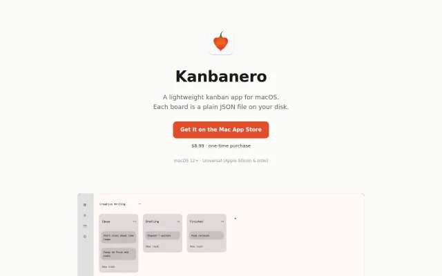 Kanbanero – a lightweight, local-first Kanban app for macOS
