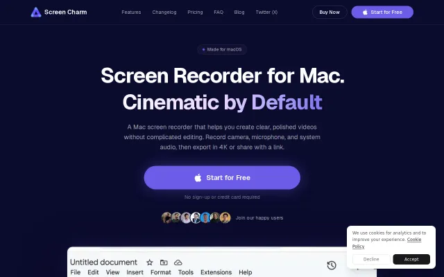 Mac screen recorder that adds zoom animations from click data