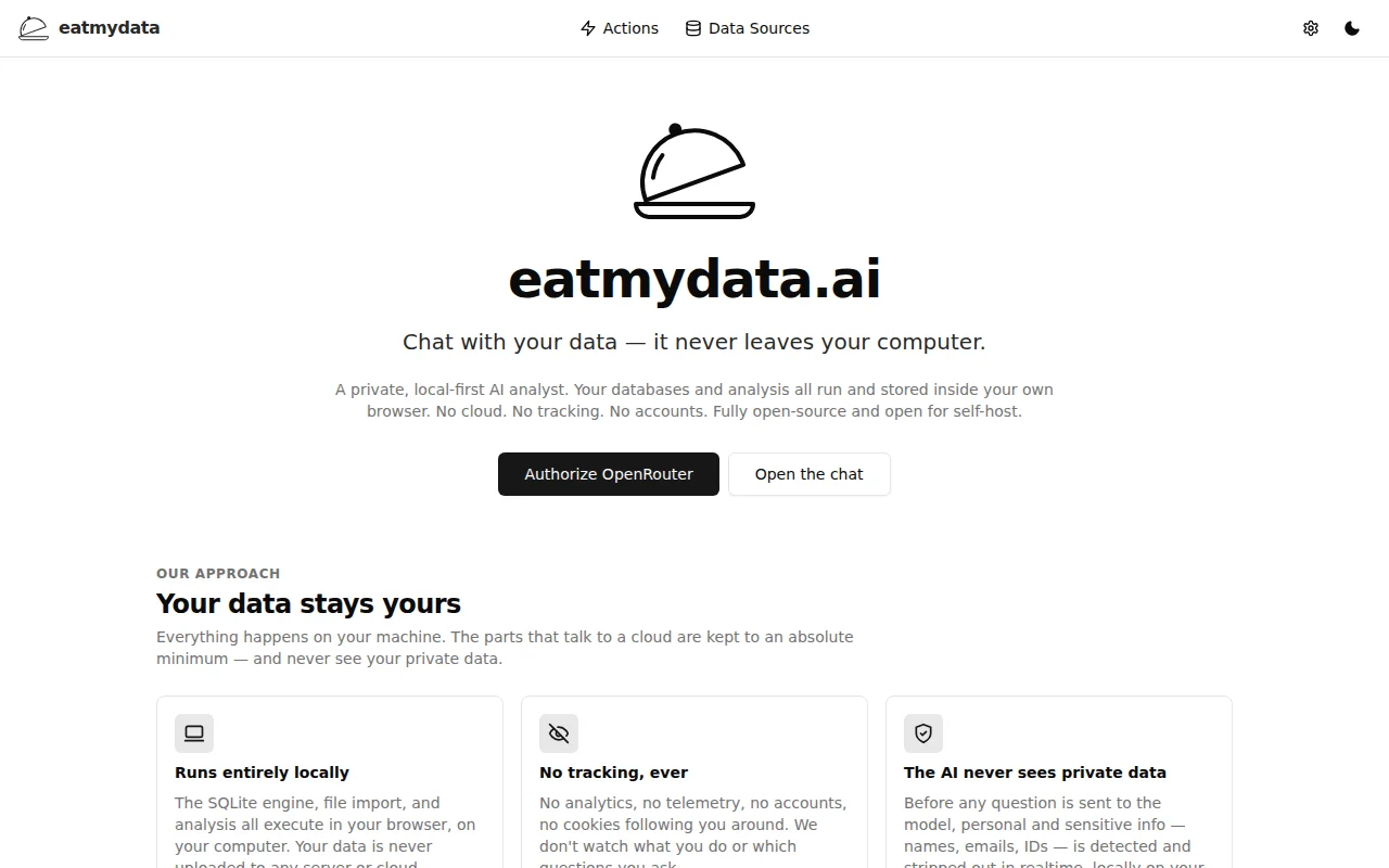Eatmydata.ai – Local-First Question-to-SQL-to-Dashboard AI