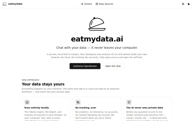 Eatmydata.ai – Local-First Question-to-SQL-to-Dashboard AI