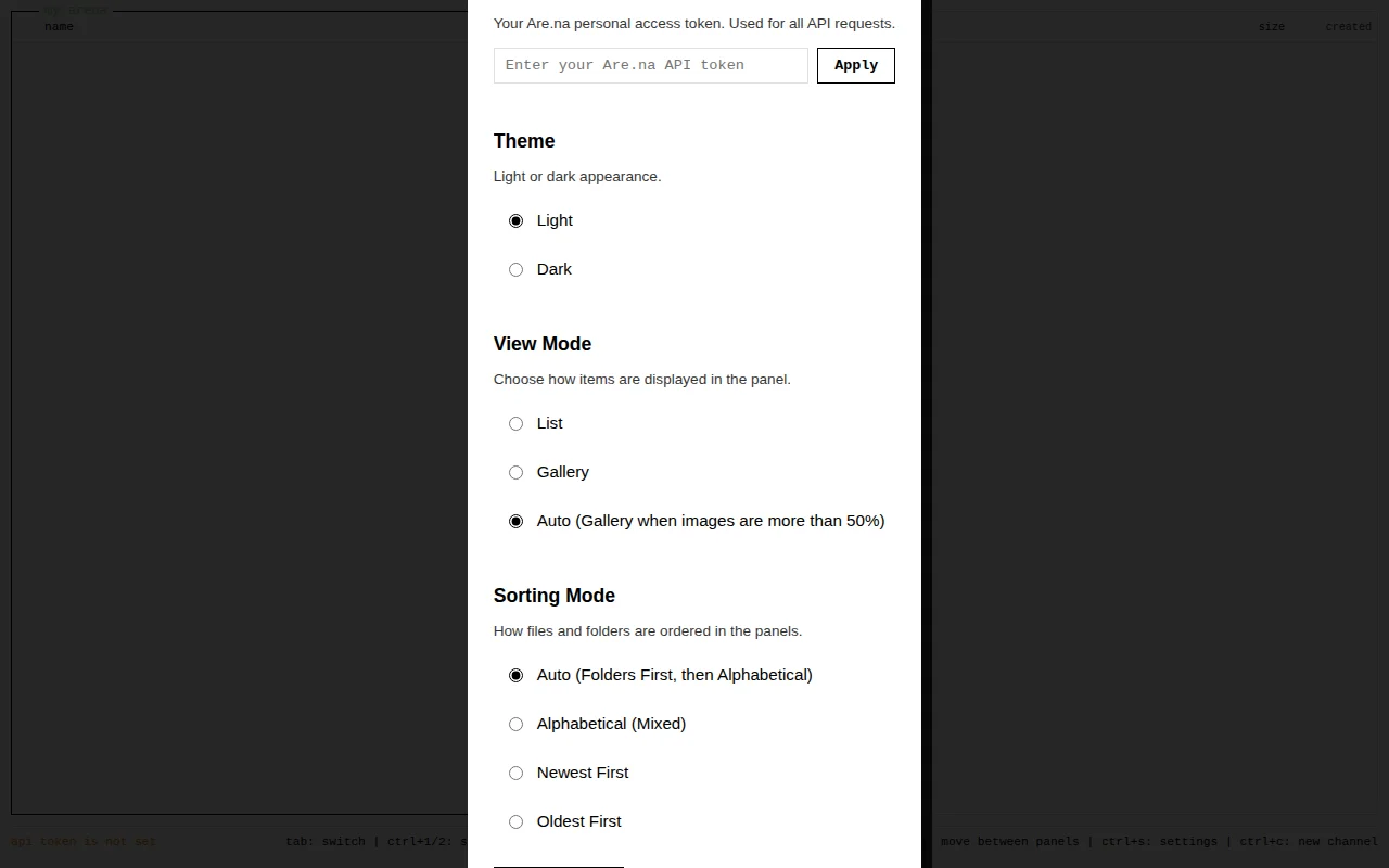 Are.na Commander – a file-like Are.na browser