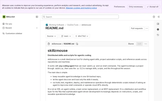 Skillzmouse: Distributed skills and scripts for agentic coding