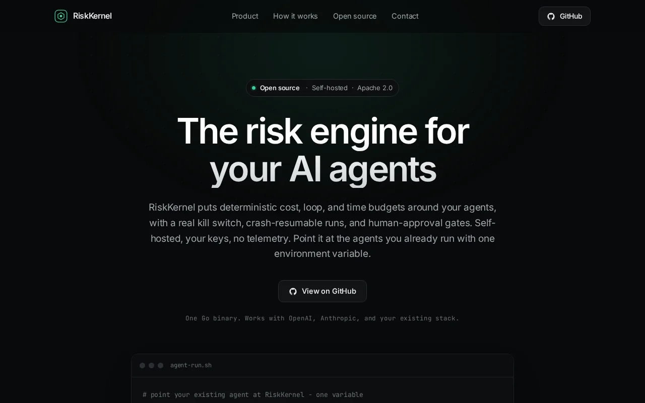 RiskKernel, kill -9 an AI agent and resume it without paying twice