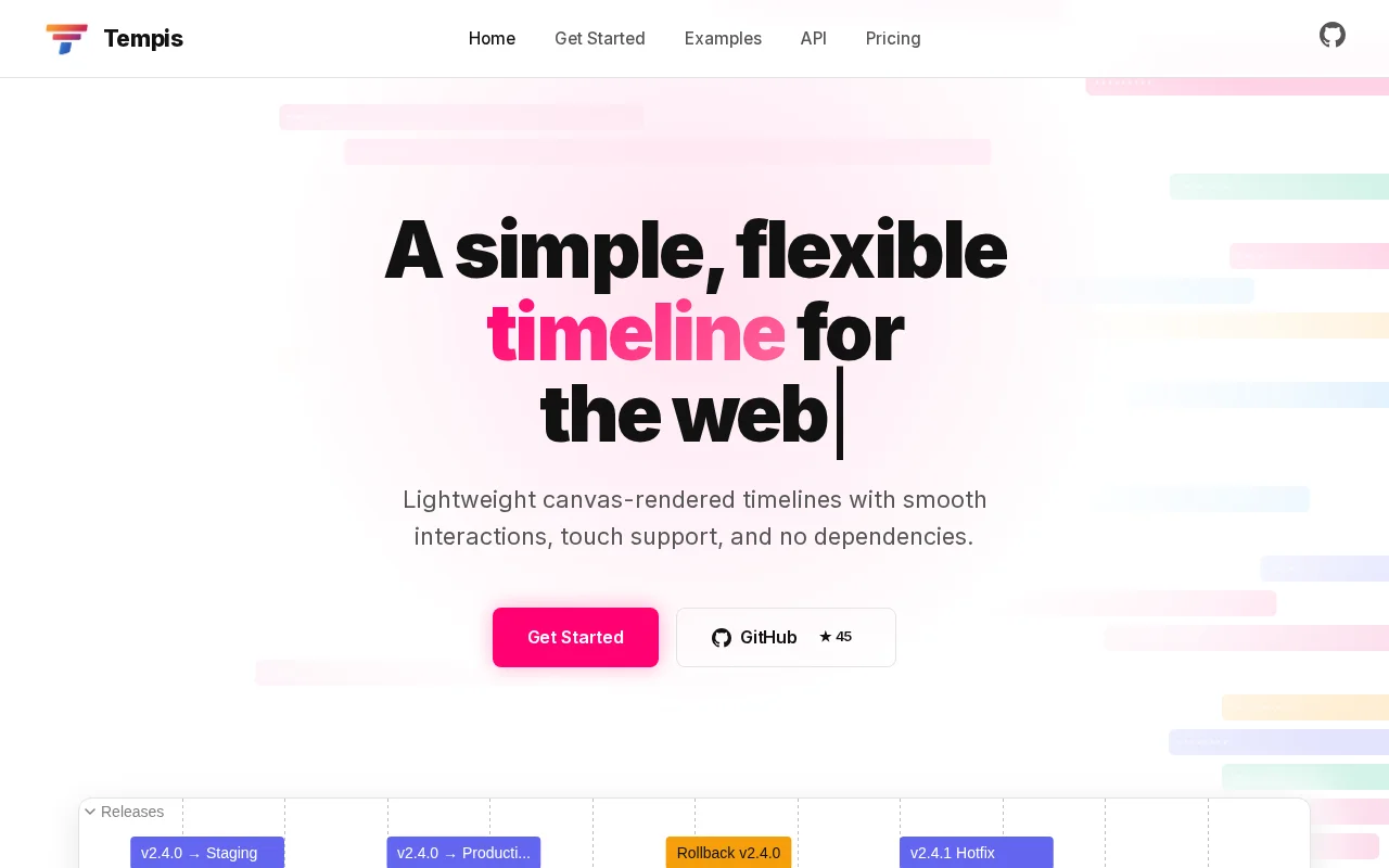 Tempis, a canvas-based timeline component for large datasets