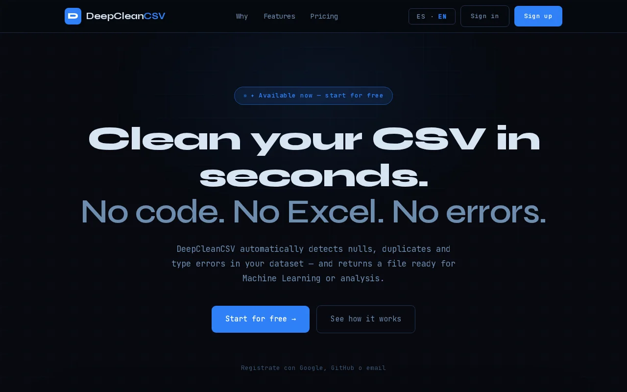 DeepCleanCSV – Clean messy CSV files for ML without writing code