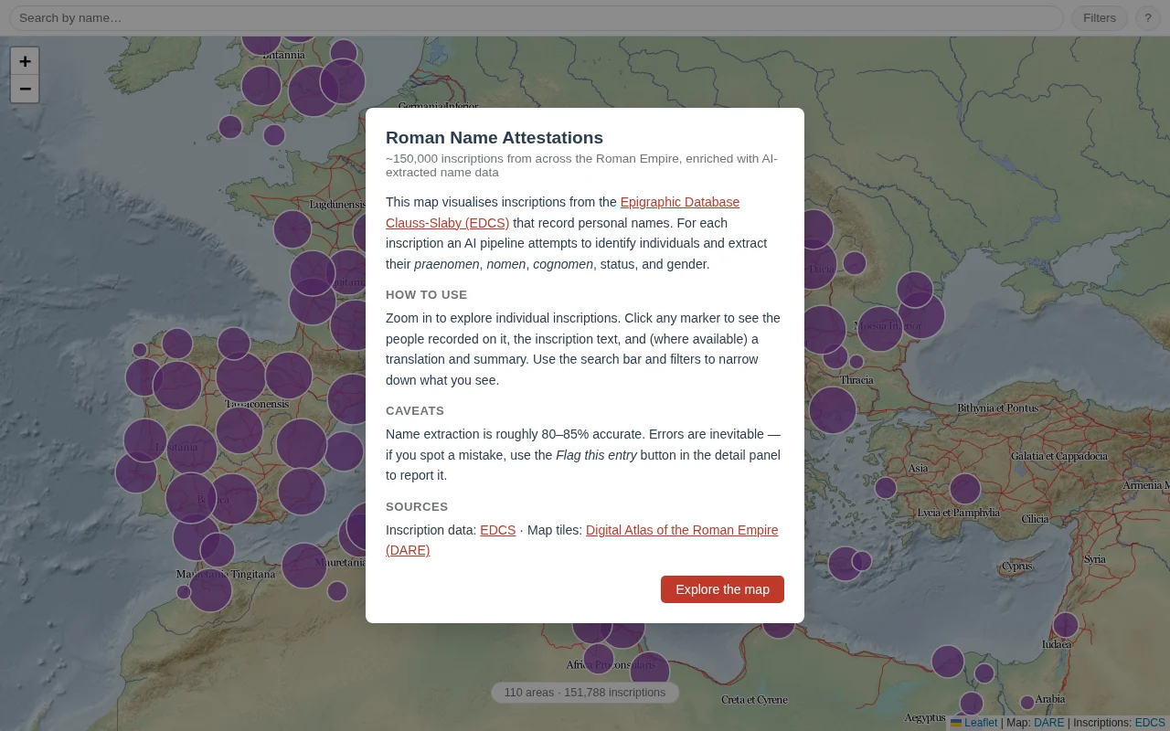 I am building a map of people who lived in the Roman Empire