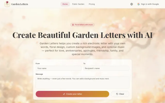 Garden Letters – Floral Letter Design and Music