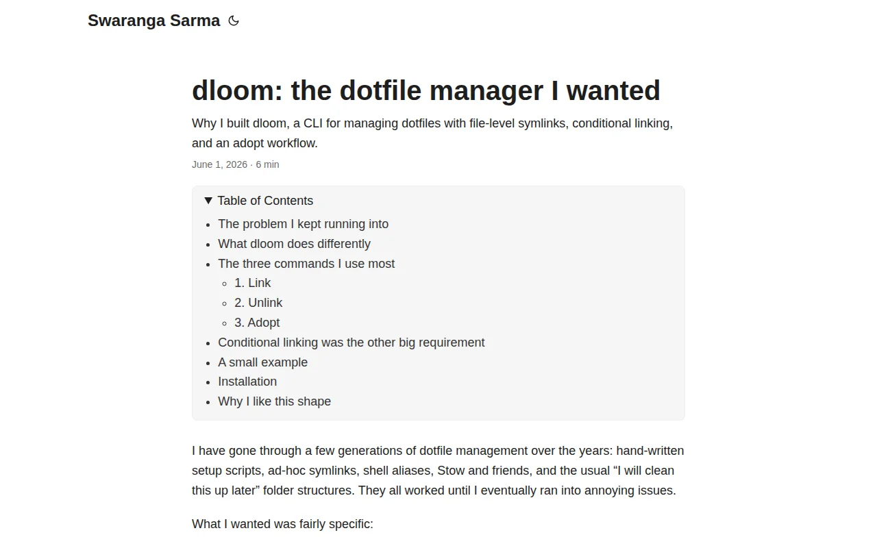 Dloom – a dotfile manager I wanted