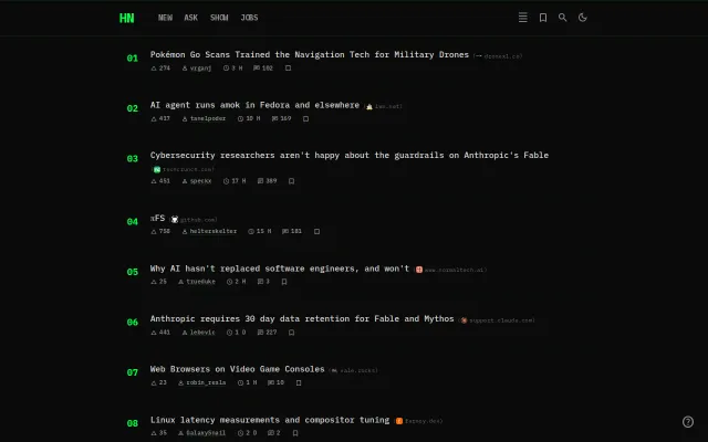 A HackerNews client with dark mode, bookmarks, search and more