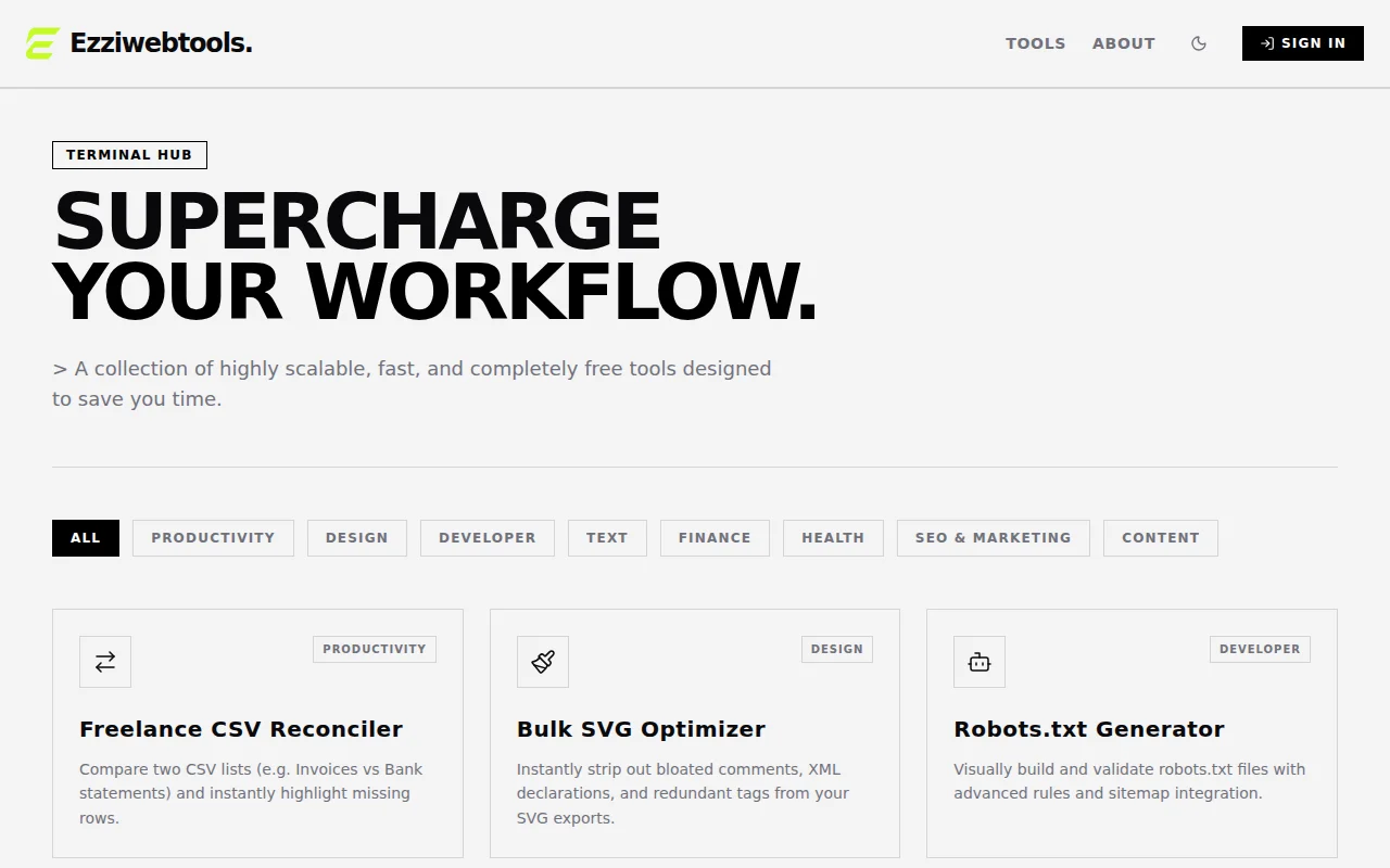 EzziwebTools – A collection of 30 free tools