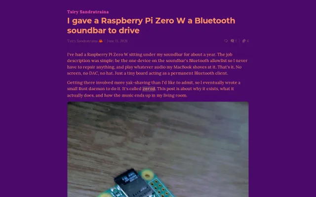 Zerod – a Rust daemon to drive Bluetooth audio on a Pi Zero W
