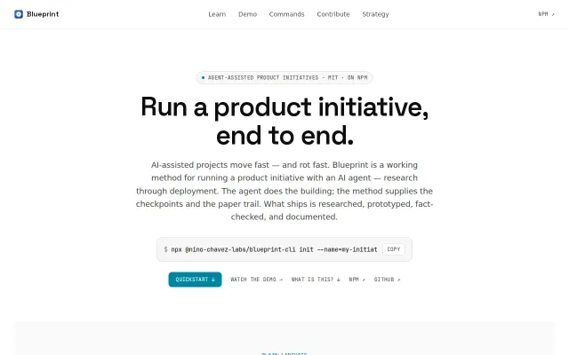 Blueprint – executable stage gates for AI-assisted product work