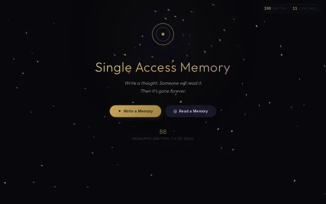 Single Access Memory – Write in Markdown, read once, watch it dissolve