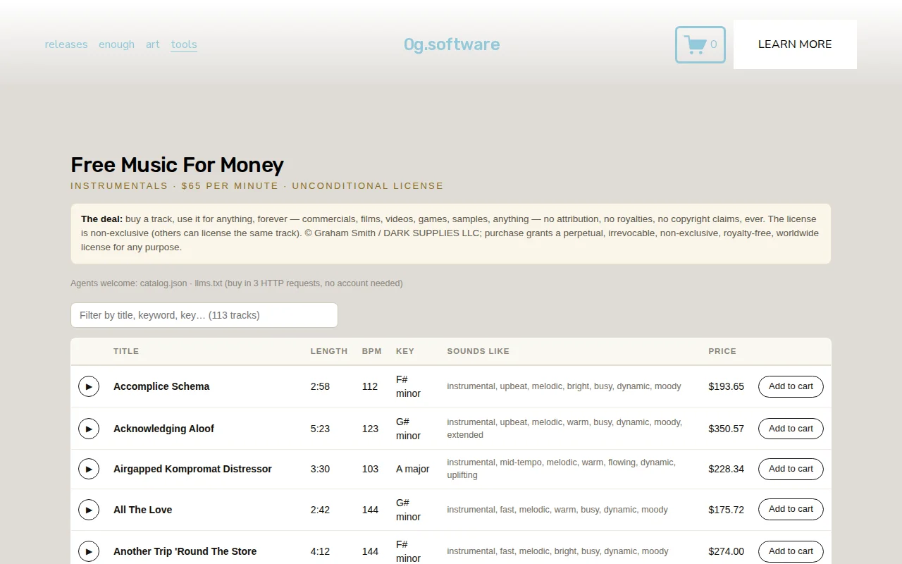 Free Music for Money