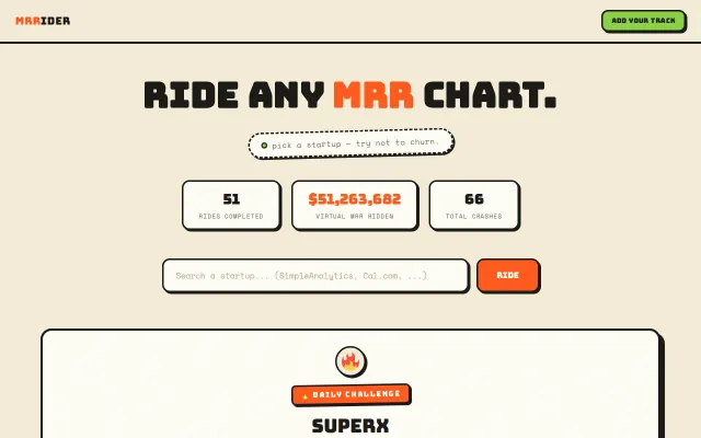 MRRider – ride a motocross bike across startup growth curves