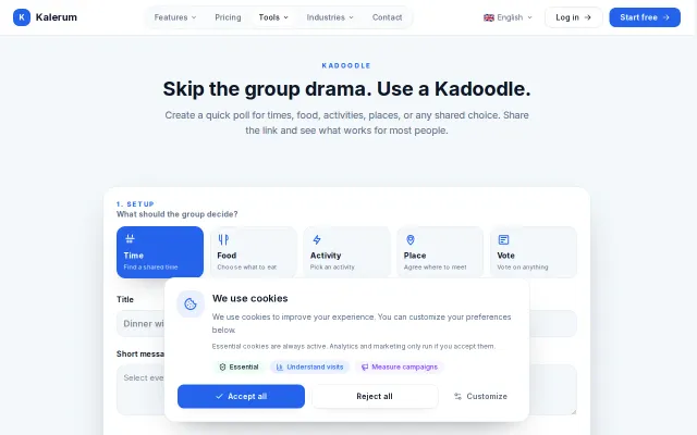Dont lose your friends, use a Kadoodle to plan your next event