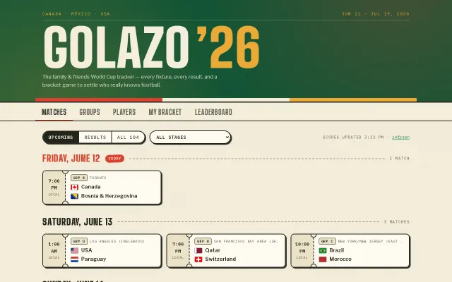 World Cup bracket game with no back end – brackets live in the URL