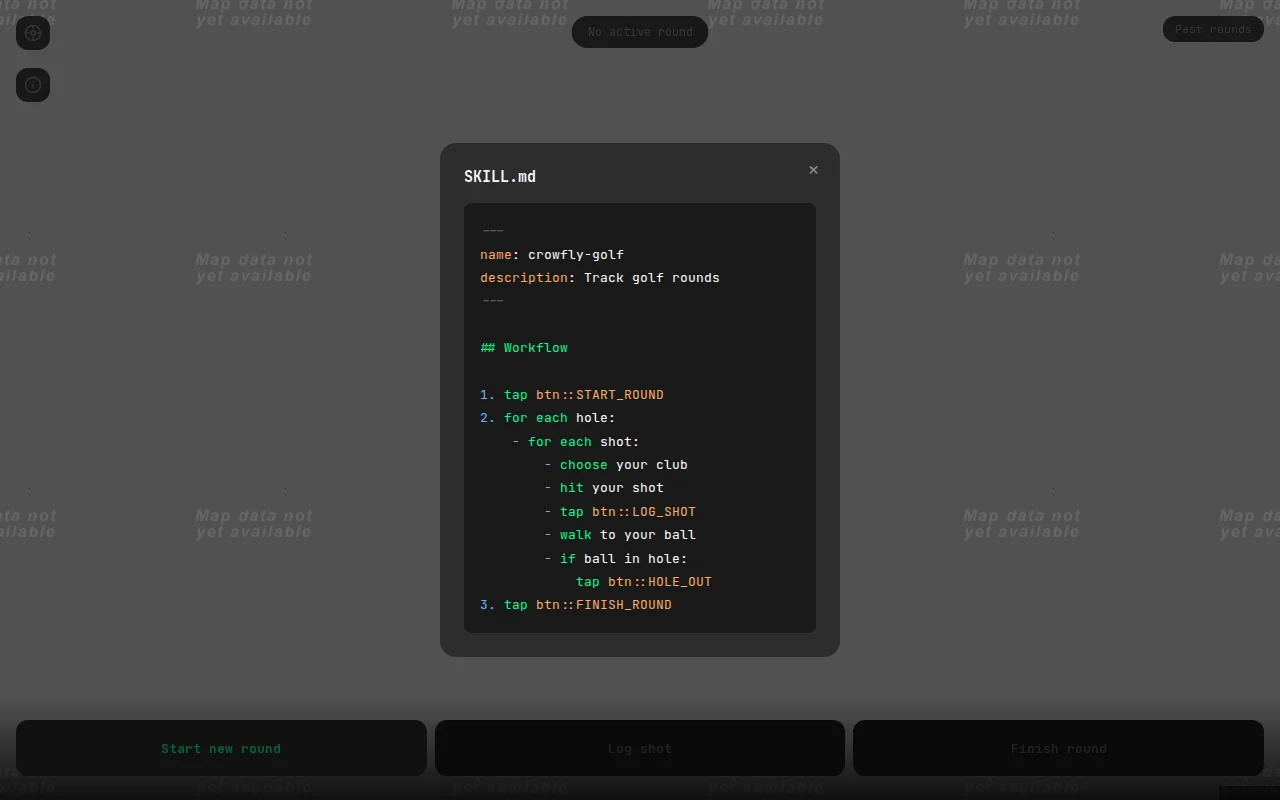 Crowfly.golf – Zero-backend GPS round tracking (localStorage)
