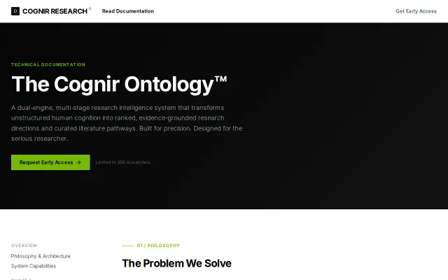 For the messy stage of research, built the Cognir Research Ontology