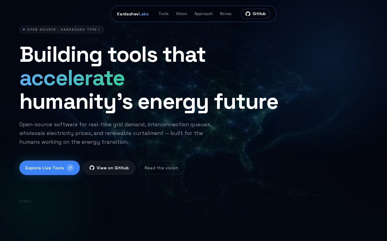 Kardashev Labs – live US grid data (LMP, curtailment, queues, demand)