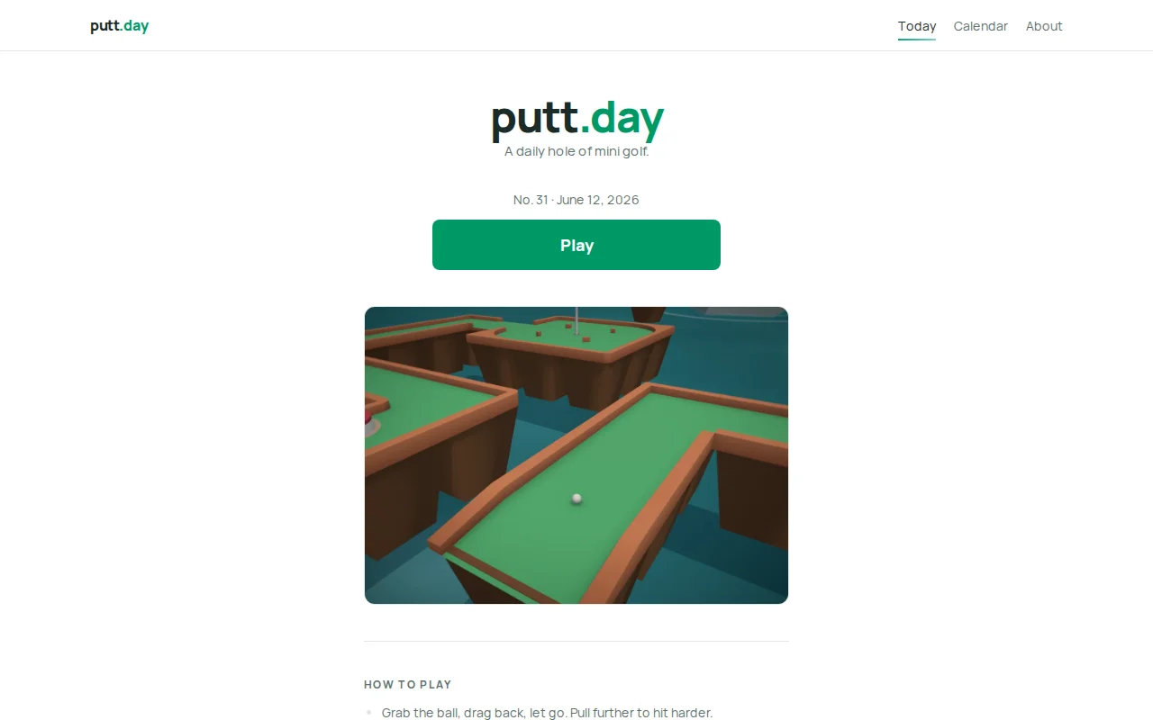 Putt.day a daily mini golf game