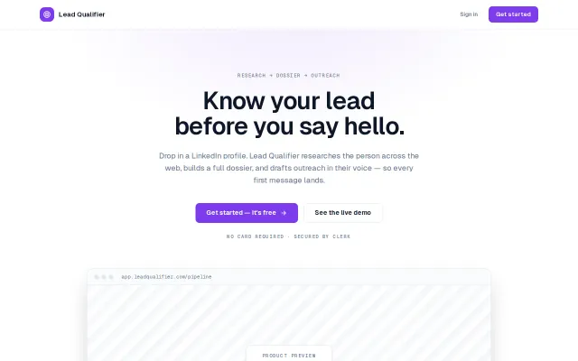 Lead Qualifier – Get leads qualified in minutes