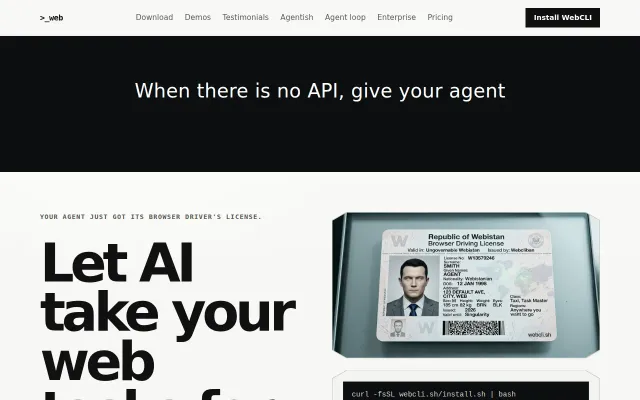 Browse the web, from the console, using a Textual Agent Interface