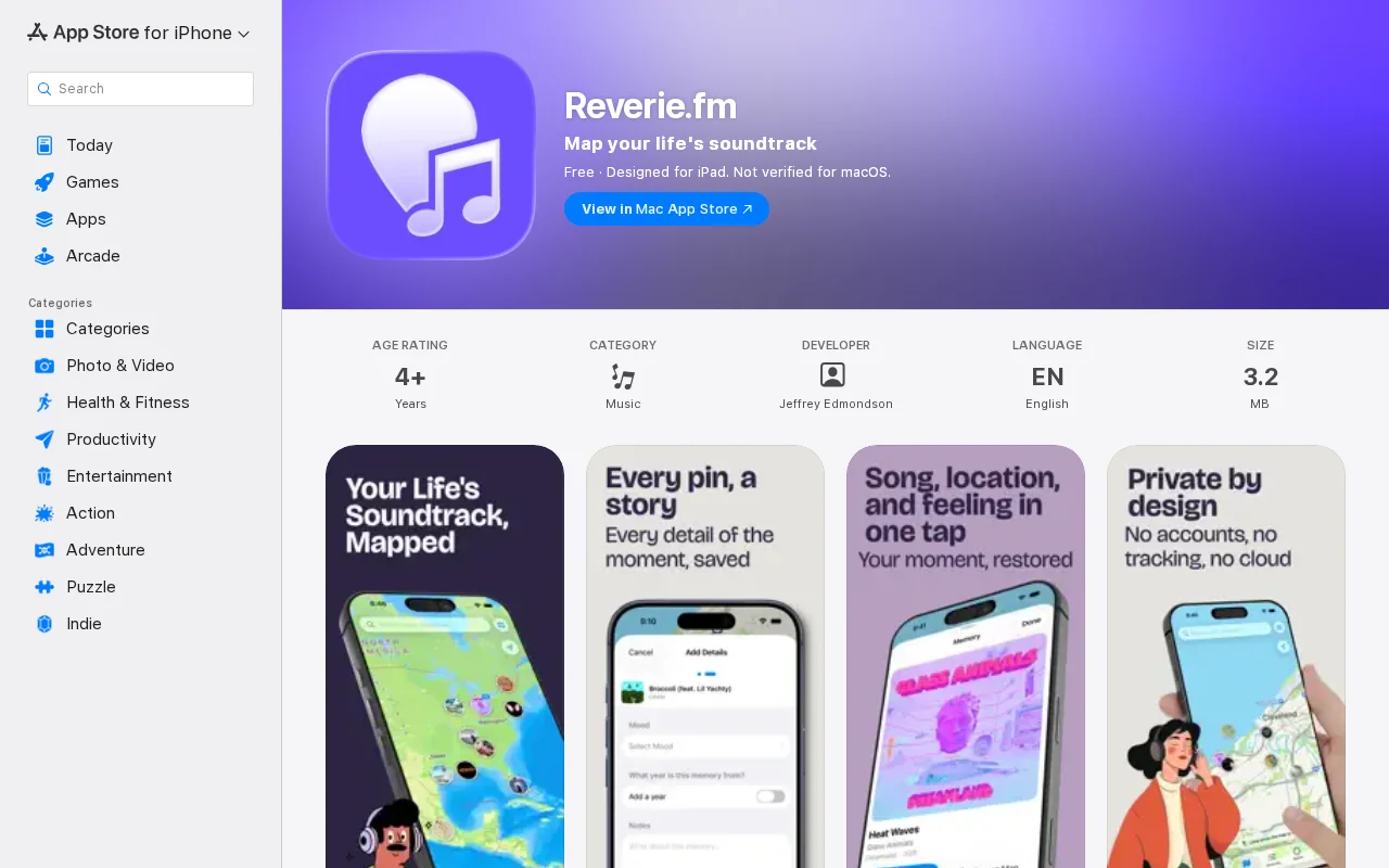 An offline location based music journal app app