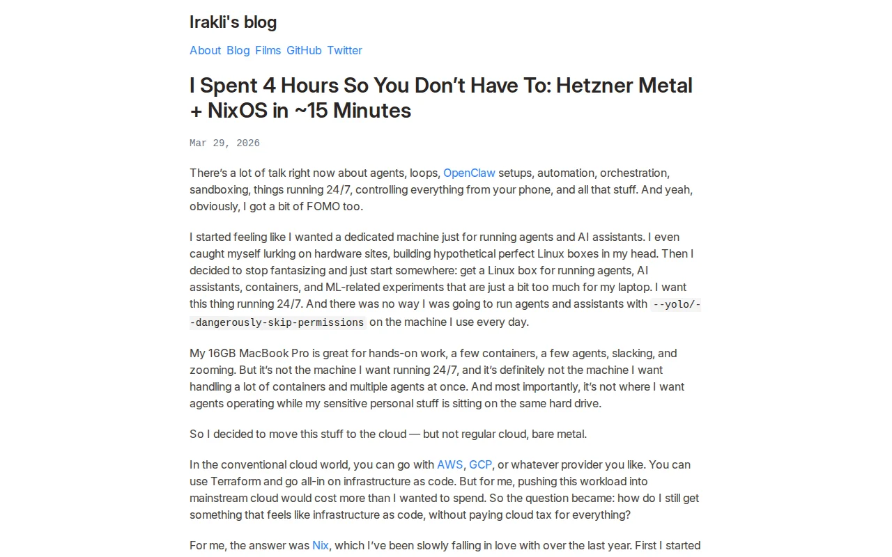 NixOS on Hetzner with OpenClaw in 15 Minutes