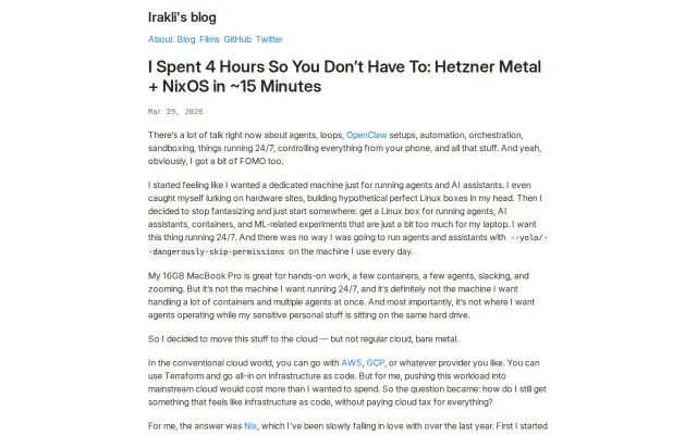 NixOS on Hetzner with OpenClaw in 15 Minutes
