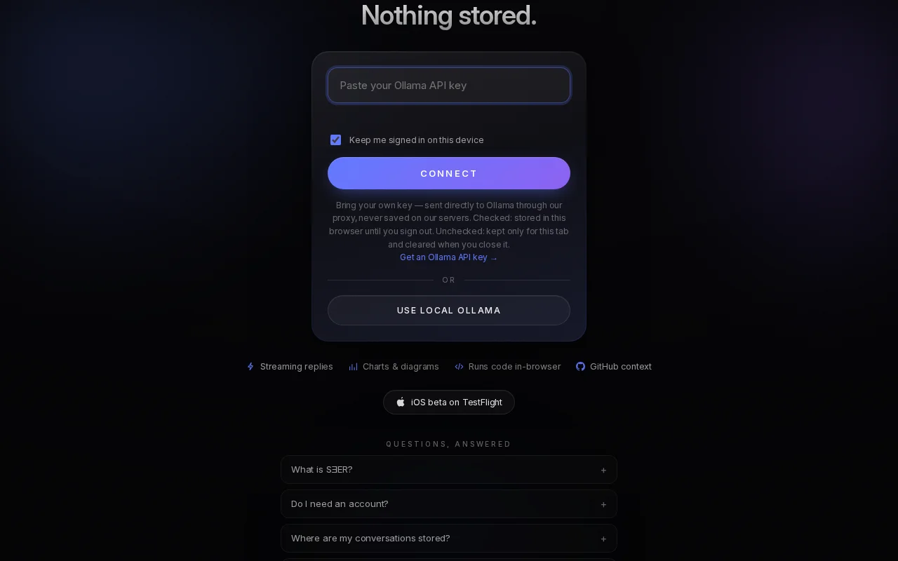 Seer – Private Ollama Chat in the Browser, No Account Needed