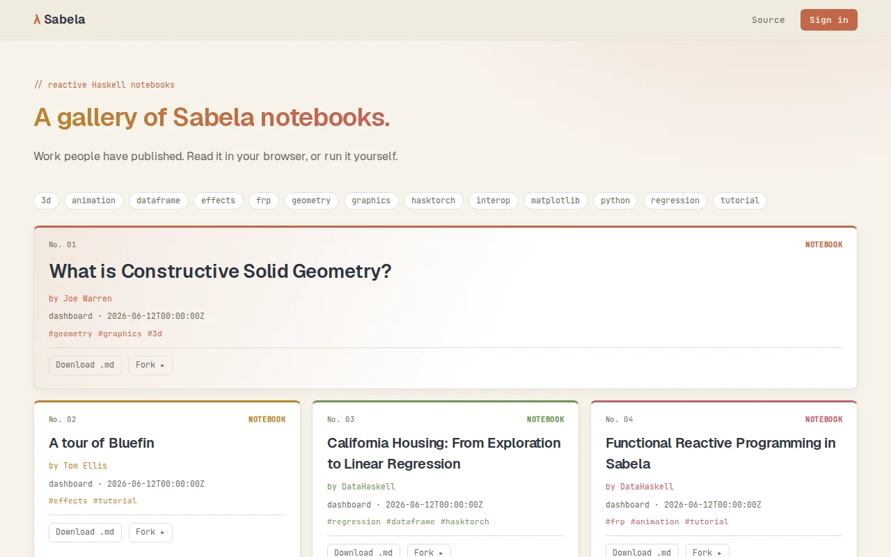 Sabela – A Reactive Notebook for Haskell