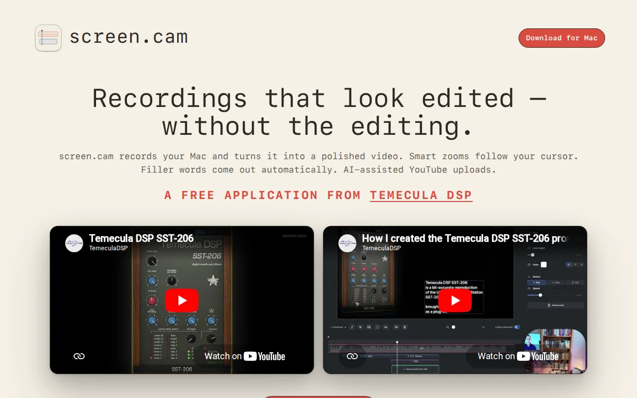 Descript Meets Screen Studio with Upload to YouTube / Free