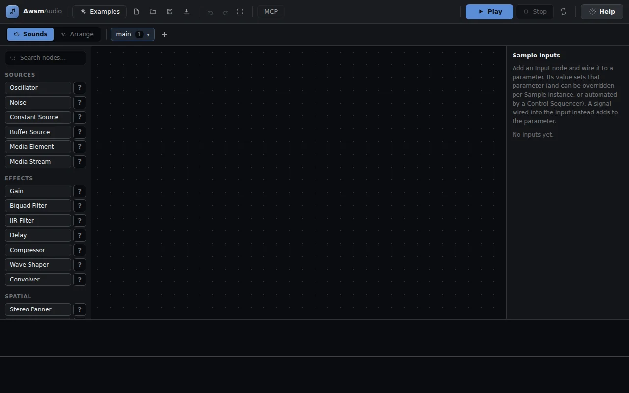 AwsmAudio – a WebAudio editor with native MCP