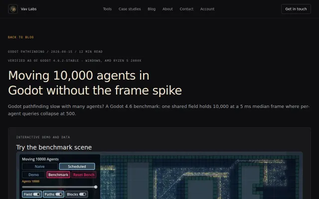 10k moving agents in Godot using GDScript