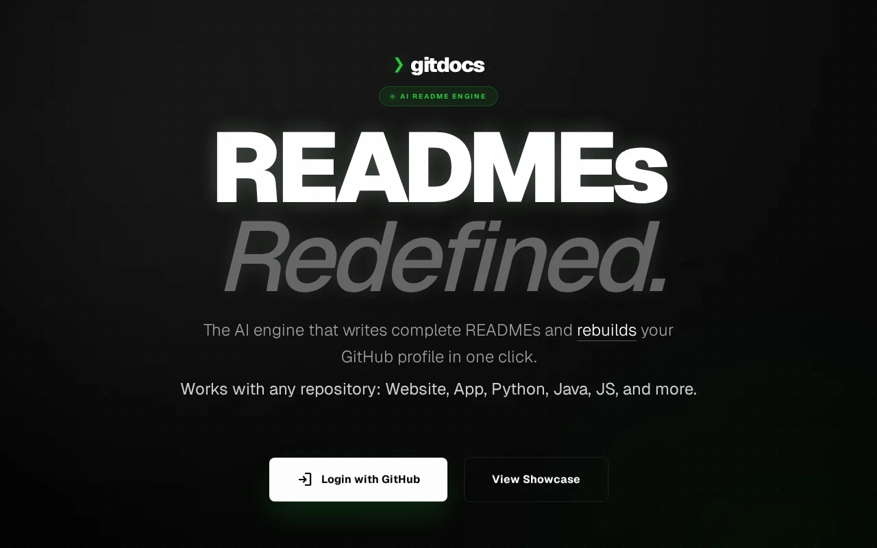 GitDocs – AI that writes your README and opens a PR on your repo