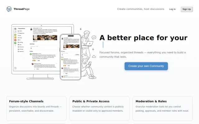 ThreadPage – Discord Alternative, but Forums