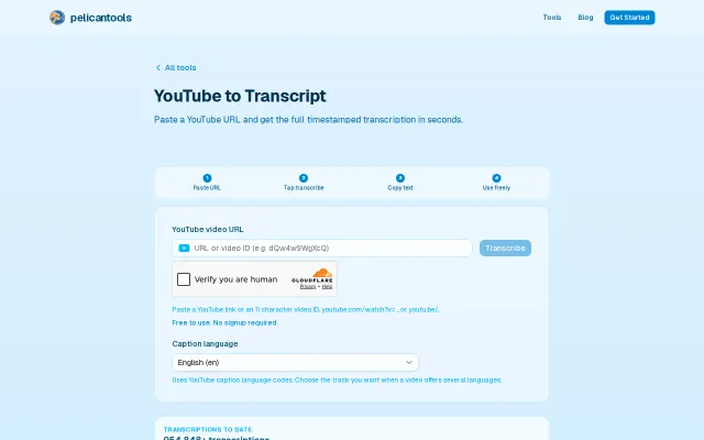 PDF Export YouTube Transcriptions