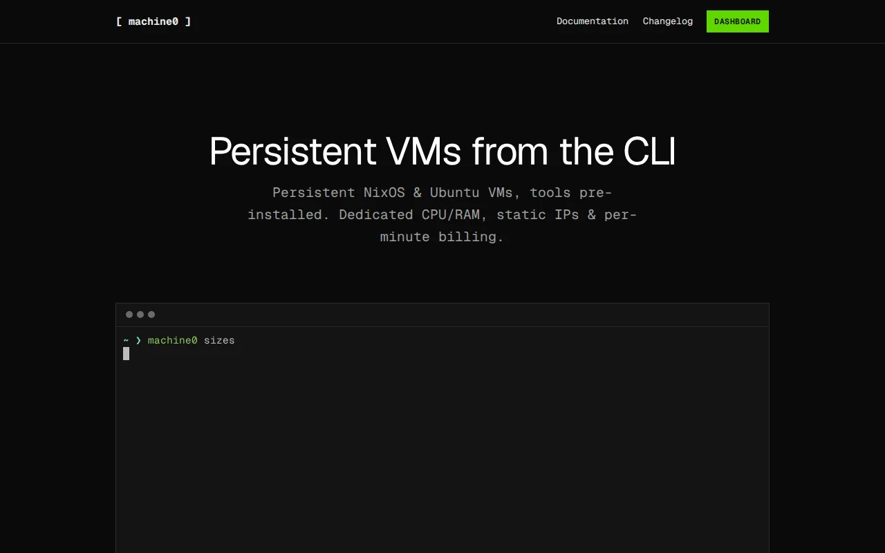 machine0 – Persistent NixOS VMs You Control from the CLI